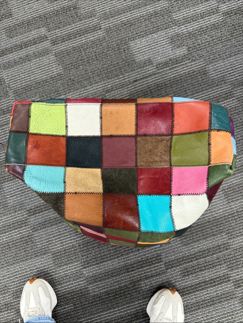 Lucky Brand XL Patchwork Leather Hobo Bag - Multicolor Red/Green/Blue/Brown - Picture 10 of 15